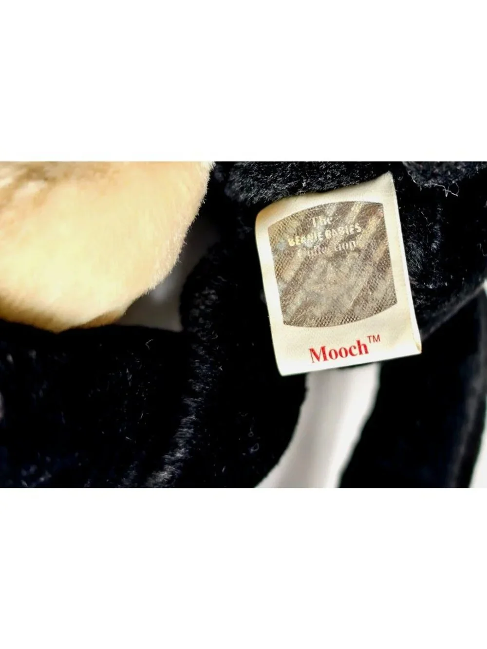 Ty Beanie Babies Mooch Monkey Plush MWMT 1998 Black Tan Retired DOB Aug 1 Collec